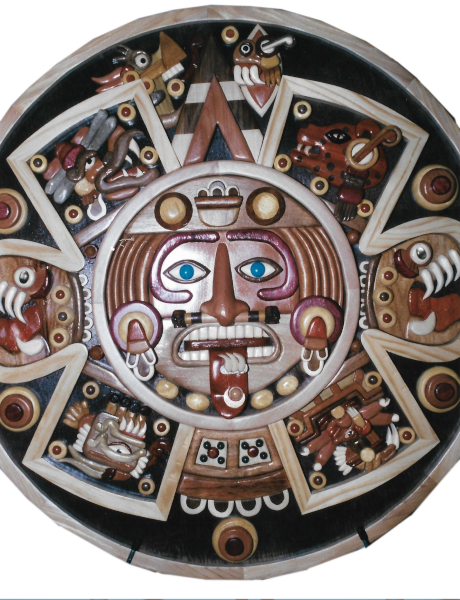 Aztec Calendar - Intarsia and stone